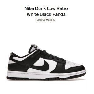 SIZE 12 - Nike Dunk Low Retro White Black Panda - DD1391-100 - AUTHENTIC NEW!
